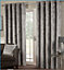 Crushed Velvet Ring Top Curtains 117cm x 137cm Silver