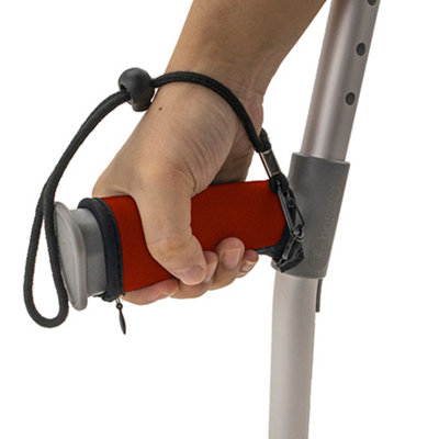 Crutch Grip Handle Covers for Comfort - Soft Padded Neoprene with Wrist Strap