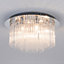 Crystal Bathroom Ceiling Light, 6xG9 Cap Type, Flush Mount, Water Resistant IP44 Rod Crystals