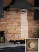 Crystal Clear Glass Kitchen Splashback (Brass Cap) 600mm x 750mm