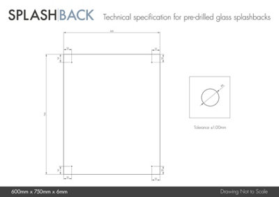 Crystal Clear Glass Kitchen Splashback (Chrome Cap) 600mm x 750mm