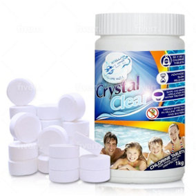 Crystal Clear Ultimate Chlorine Tablets 50 x 20g for Hot Tubs, Spa, Swimming Pools. 1kg