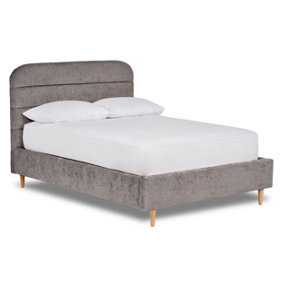 Crystal Contemporary Fabric Bed Base Only 4FT Small Double- Pavia Titan