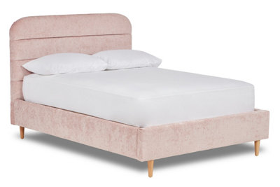 Crystal Contemporary Fabric Bed Base Only 6FT Super King- Pavia Powder