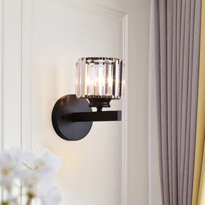 Crystal Cups Wall Lamp Retro Wall Light Glass Shade E27 Black Wall Sconces E27