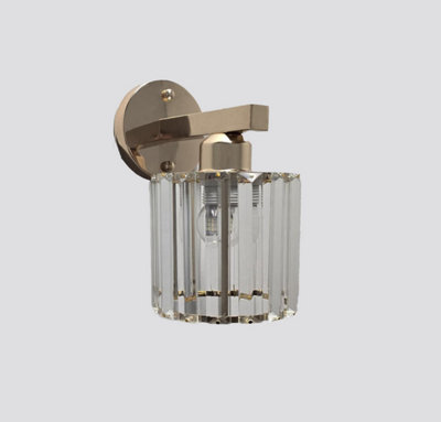 Crystal Cups Wall Lamp Retro Wall Light Glass Shade E27 Gold Sconce