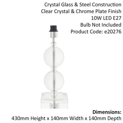 Crystal Glass Sphere Table Lamp Light Base - Chrome Plated Metalwork ...