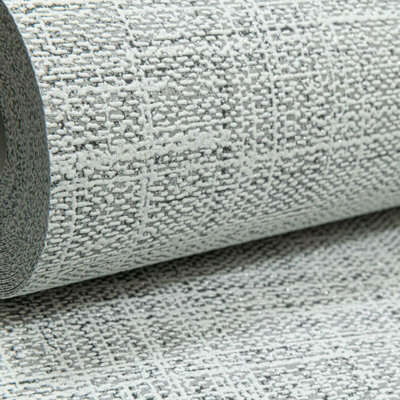 Crystal Glitter Encrusted Plain Mix Textured Vinyl Grey Silver Black Wallpaper Grey Mix Glitter 10099-10