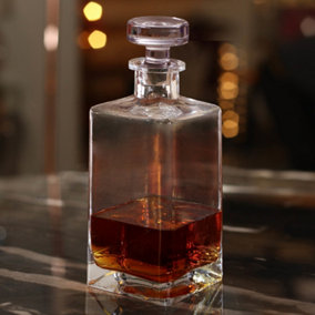 Crystal Square Glass Decanter with Square Stopper