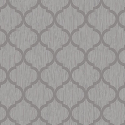 Crystal Trellis Wallpaper Silver Debona 8897