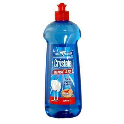 Crystale Total Action Dishwasher Rinse Aid - Streak Free Formula - 500ml (Pack of 6)