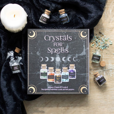 Crystals for Spells & Decor - 12 Crystal Chip Bottle Gift Set
