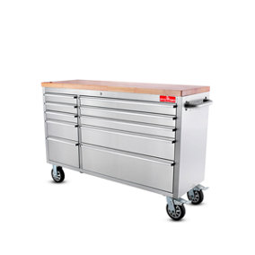 Crytec 55 Inch Stainless Steel Tool Chest with 10 Drawers