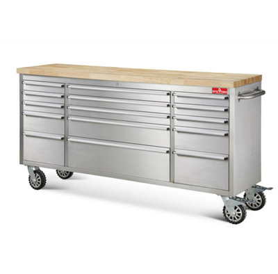 72” Rolling Tool Chest  Stainless Steel Rolling Cabinet