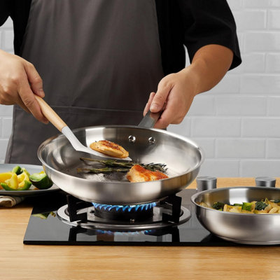 CS KOCH SYSTEME 25cm Professional Tri-Ply Stainless Steel Frying Pan ...