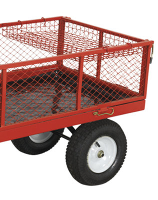 CST806 Heavy Duty Fixed Pneumatic Wheel Platform Truck with Sides, 450kg Capacity