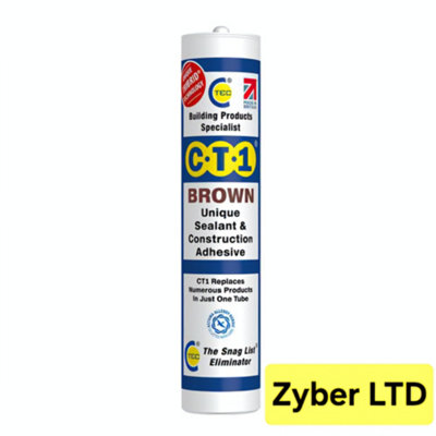 CT1 BROWN TRIBRID Multi-Purpose Sealant & Adhesive -Anti Mould Waterproofing Sealant  - BOX OF 12