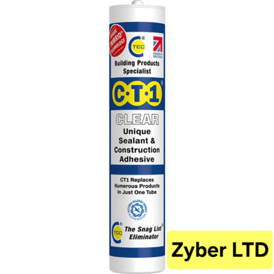CT1 CLEAR TRIBRID Multi-Purpose Sealant & Adhesive -Anti Mould Waterproofing Sealant  - BOX OF 12