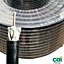 CT100 Satellite Digital TV Aerial Coax Cable Coaxial type 100 CAI Approved UK Black 10 Metres 2 Clips Per Metre Cable