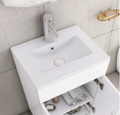 CUAWI Waterfall Spout Bathroom Sink Faucet Chrome Polish Single Handle Hot & Cold Tall Bathroom Tap