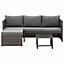 Cuba Corner L-Shape Outdoor Grey  Rattan 3 piece Garden Furniture Set Sofa Chaise Clear Glass Topped Coffee Table