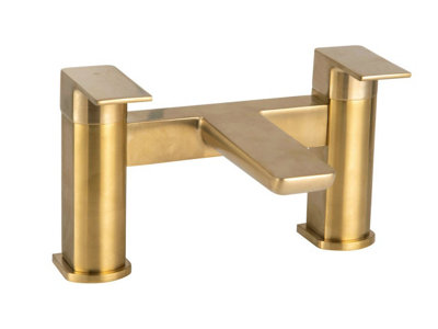 Cube Brushed Brass Bath Filler Mier Tap