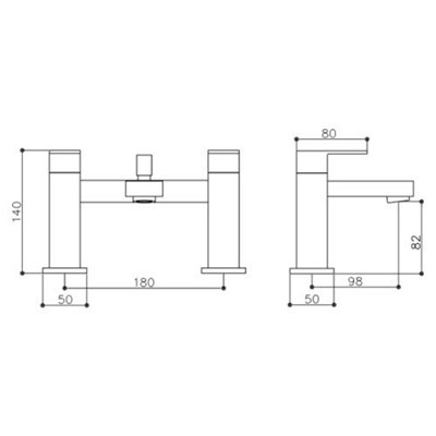 Cube Modern Bathroom Design Square Chrome Bath Shower Mixer Tap With Handset Kit - 4