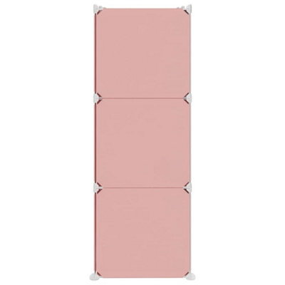 Cube Storage Cabinet for Kids with 6 Cubes Pink PP - 4