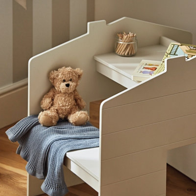 CuddleCo Play House Storage Desk with Bench in Pebble