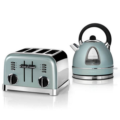 Cuisinart Style Light Pistachio Traditional Kettle & 4 Sl Toaster Breakfast Set