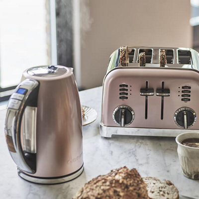 Cuisinart Style Vintage Rose Multi Temp Kettle 4 Sl Toaster Breakfast Set