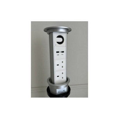 CUL-37800 Pop Up Socket with Bluetooth Speaker (1x 2w) with 2x 4.5w USB Ports