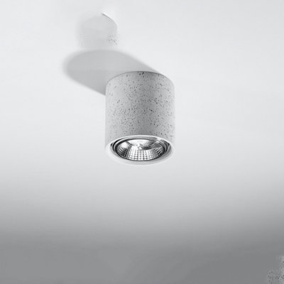 Cullo Concrete Grey 1 Light Classic Ceiling Light