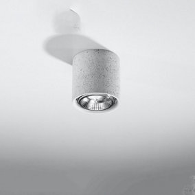 Cullo Concrete Grey 1 Light Classic Ceiling Light