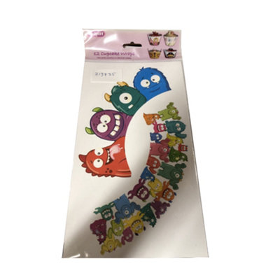 Culpitt Angry Monstar Cupcake Wrappers (Pack of 12) Multicoloured (One ...
