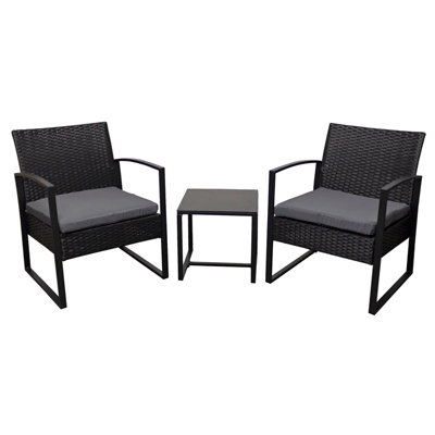 Cumberland KD Rattan 2 Seat Tea for Two Set in Black