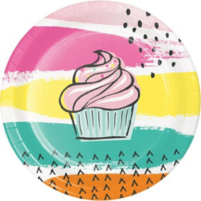 Cupcake Celebration Party Plates (Pack of 8) Multicoloured (One Size)