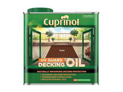 Cuprinol 5380727 UV Guard Decking Oil Teak 2.5 litre CUPDOT25L