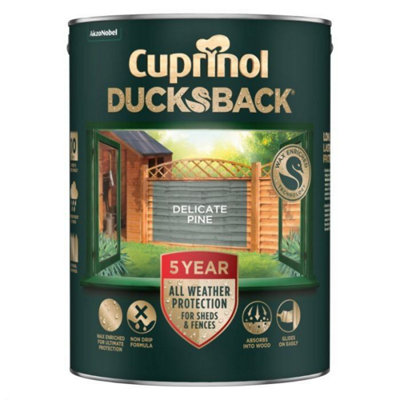 Cuprinol 5701413 Ducksback 5 Year Waterproof for Sheds & Fences Delicate Pine 5L