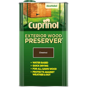 Cuprinol Exterior Wood Preserver Chestnut, 5 Litres