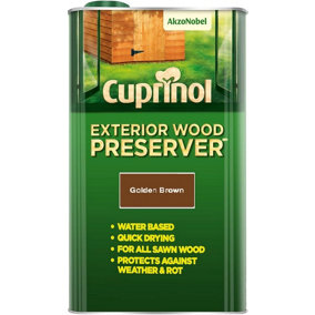 Cuprinol Exterior Wood Preserver Golden Brown, 5 Litres