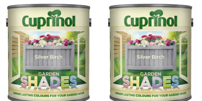 Cuprinol Garden Shades Paint Exterior Woodcare Silver Birch 2.5L Pack of 2