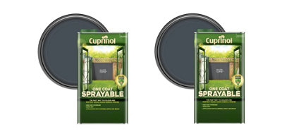Cuprinol One Coat Sprayable Fence Treatment Silver Copse 5L Pack of 2