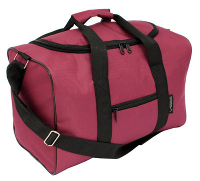 CUQOO 2022 Ryanair Cabin Bags 40x20x25cm with Adjustable Shoulder Straps in Plum, Perfect Under Seat Hand Luggage Bag, Plum