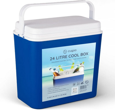 Cuqoo 24L Cool Box Compact Insulated Ice Box for Camping Beach Travel & Picnics Portable Cooler with Handle Lightweight & Durable