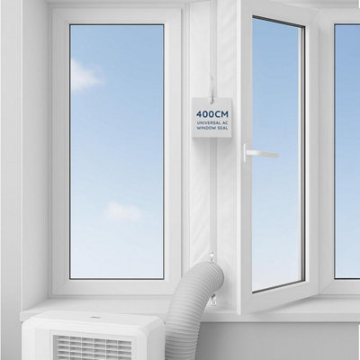 CUQOO 400cm/158Inch AC Window Seals for Portable Air Conditioner and Tumble Dryer Air Conditioning Window Seal Kit