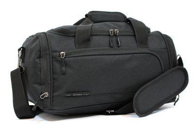 CUQOO 40x20x25cm Ryanair Cabin Bags with Adjustable Shoulder Strap in Black, Perfect Under Seat Airline Hand Luggage Bag