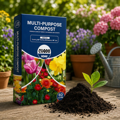 CUQOO 60L Organic Multi Purpose Compost for Outdoor Plants, All Purpose ...