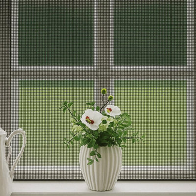 CUQOO Black Velcro Fly Window Screen, 150 x 130cm Curtain, Screen Mesh ...