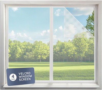 CUQOO Velcro Fly Window Screen 150 x 130cm Curtain Screen Mesh Netting ...